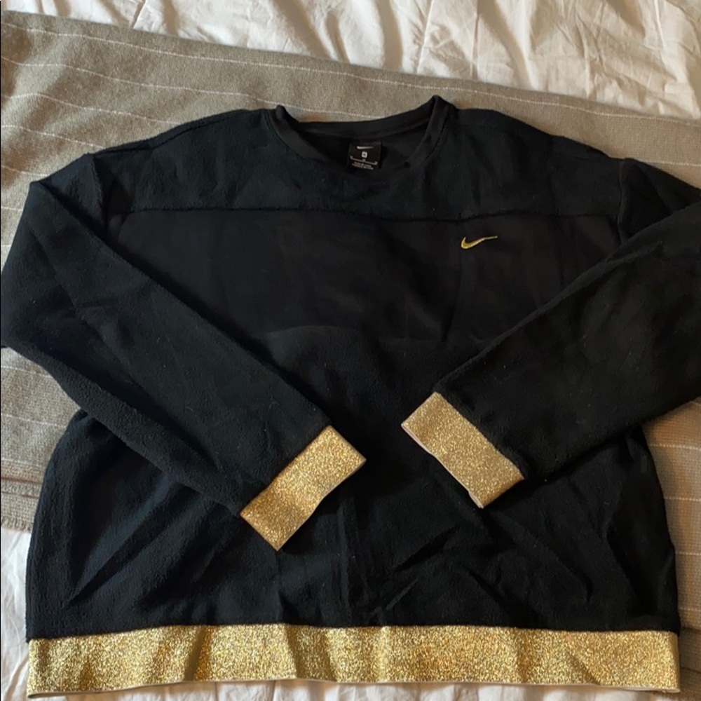 Nike fleece sweatshirt with gold trim
